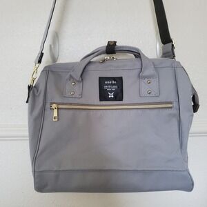Anello Crossbody Bag Gray Large Anello Japan Women Shoulder Top-Handle Carrot Co
